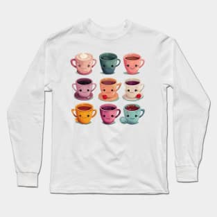 9 cute tea with colorful design Long Sleeve T-Shirt